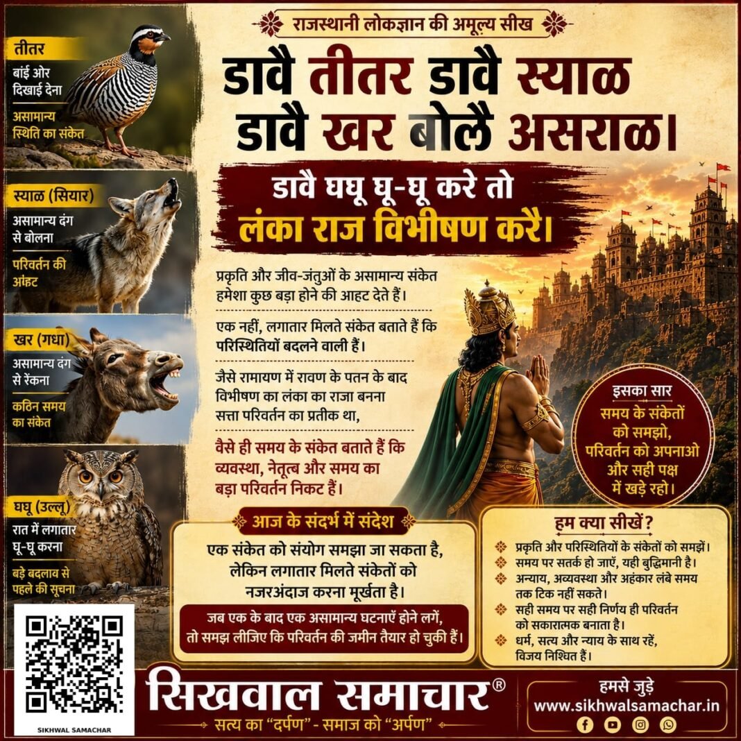 “डावै तीतर, डावै स्याळ, डावै खर बोलै असराळ…, “डावै तीतर, डावै स्याळ, डावै खर बोलै असराळ…,