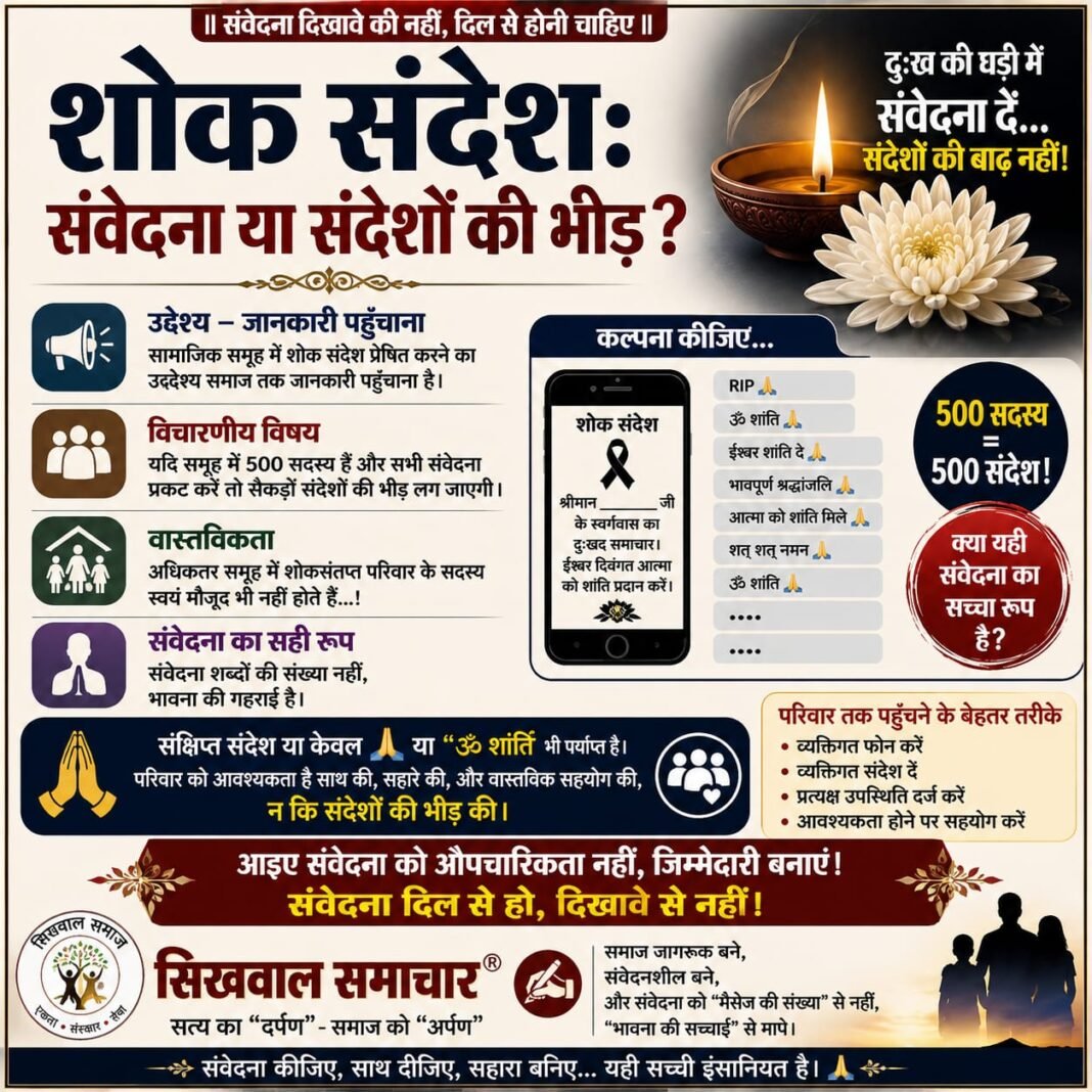 शोक संदेश: संवेदना या संदेशों की भीड़…? शोक संदेश: संवेदना या संदेशों की भीड़…?